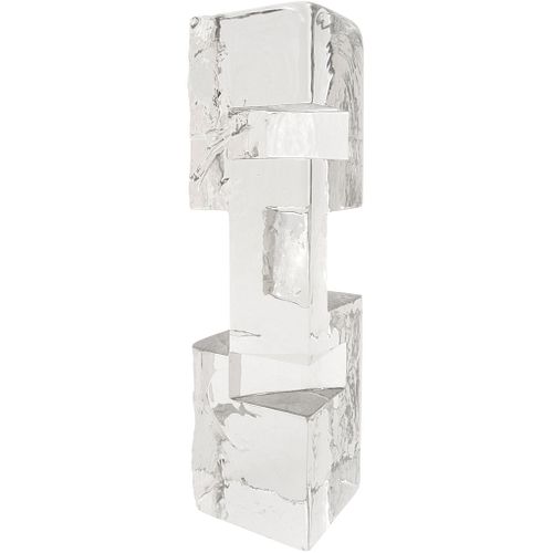 XAVIER MELÉNDEZ, Untitled, Signed on base, Crystal sculpture, 12.5 x 3.3 x 3.3" (32 x 8.5 x 8.5 cm)