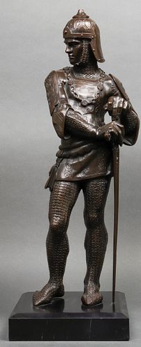 Large Bronze Medieval Knight Sculpture