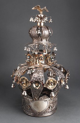 Judaica Russian Silver Torah Crown, 19th Century