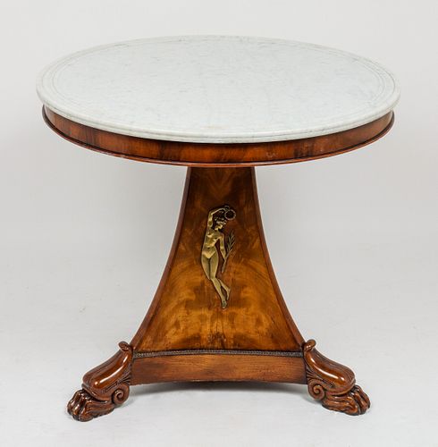 French Louis Philippe Marble Top Center Table