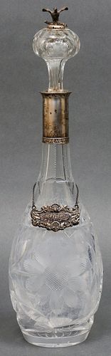 Continental Silver Mounted Cut Crystal Decanter