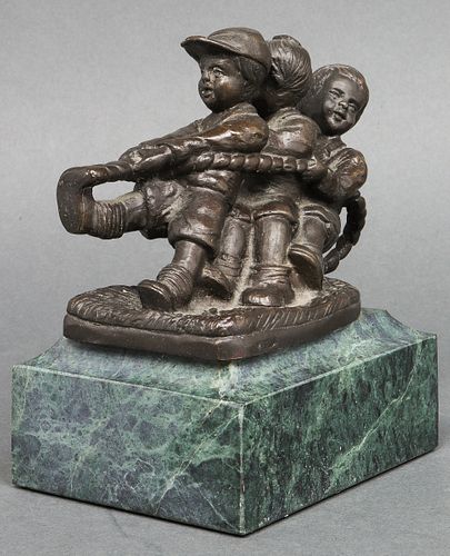 After Chiparus Bronze "Tug of War" Sculpture