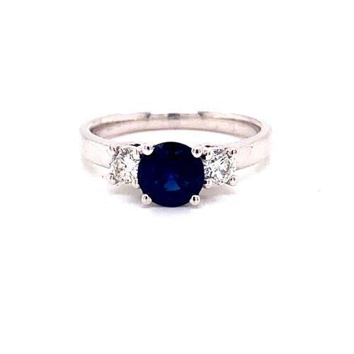14k Sapphire Diamond Ring