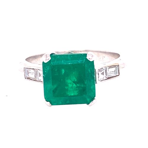 Platinum, Diamond & Emerald ring