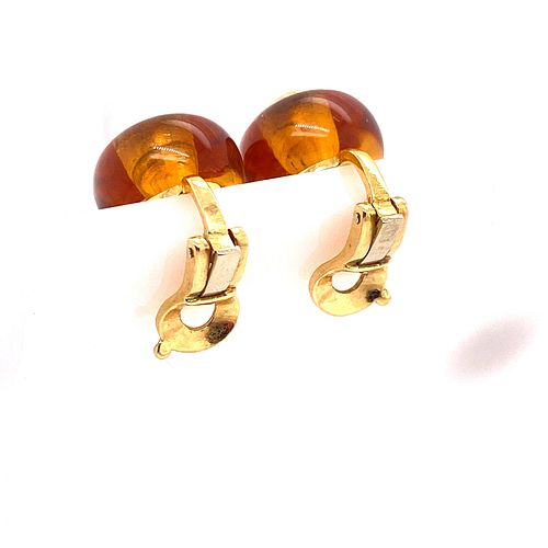MARINA B 18k Gold Citrine Ball Clip Earrings