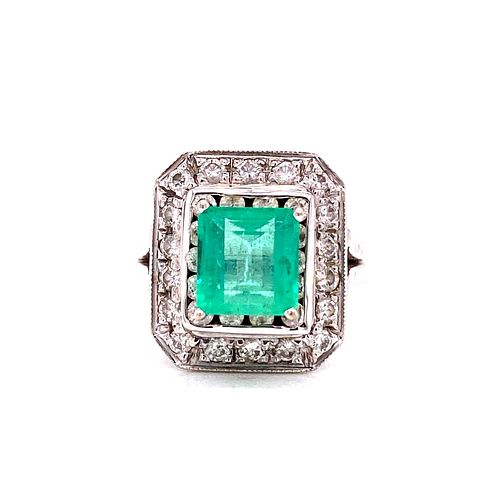 Emerald Diamond 14k Gold Cocktail Engagement Ring