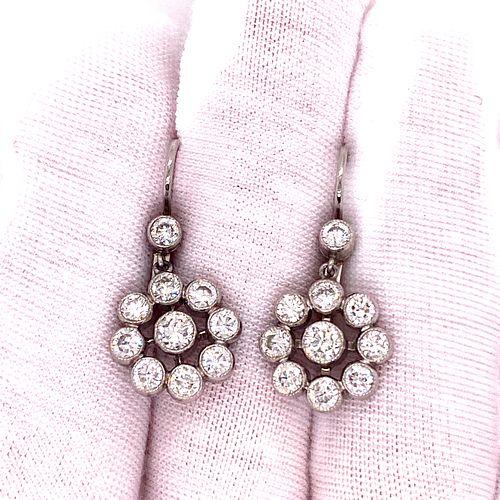Platinum & Gold Rosetta Diamond Earrings