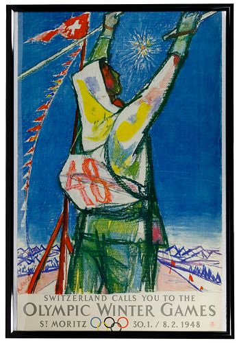 Alois Carigiet (Swiss, 1902-1985) 'Switzerland Calls You To The Olympic Winter Games' Poster