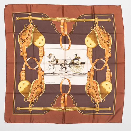 Group of Five HermÃ¨s Silk Scarves