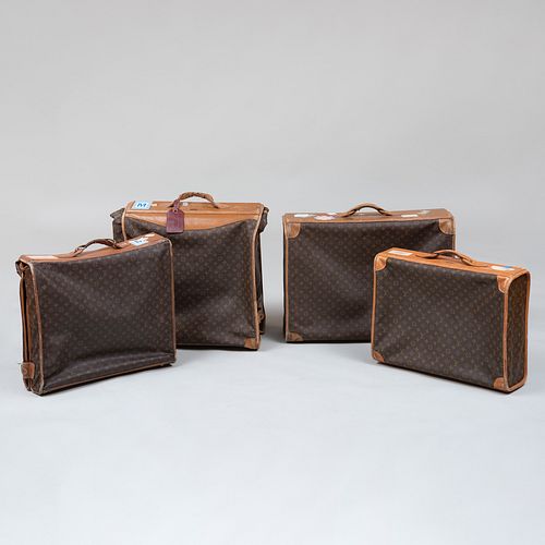 Four Louis Vuitton Softbound Garment Suitcases