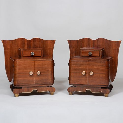 Pair of Art Moderne Small Rosewood Side Cabinets