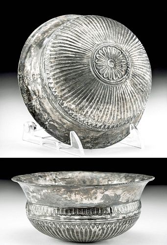 Greek Achaemenid Silver Libation Bowl