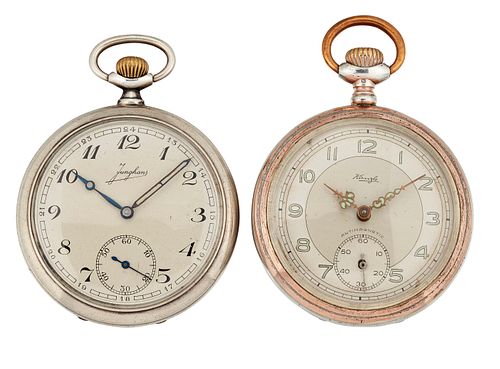 A JUNGHANS AND A KIENZLE POCKET WATCH, a Junghans open face watch with circ