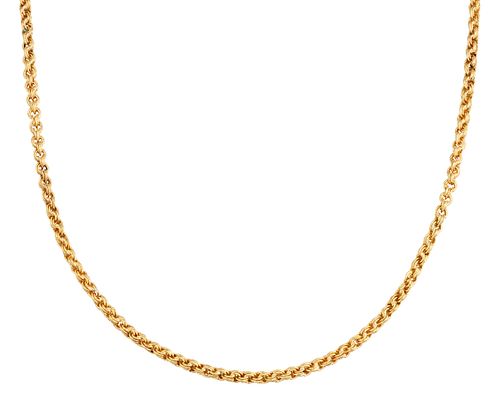 A 15CT GOLD CHAIN, the fancy link chain with barrel clasp stamped '15ct', 4