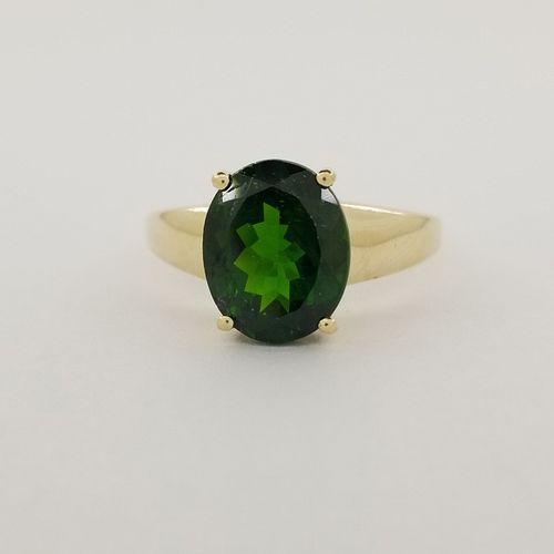 10K Gold & Synthetic Emerald Ring