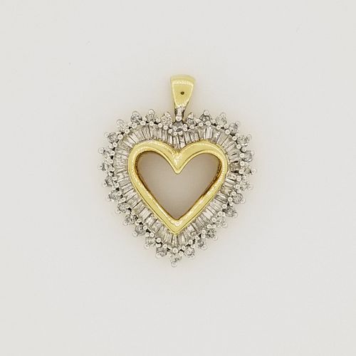 10K Gold & Diamond Heart Pendant