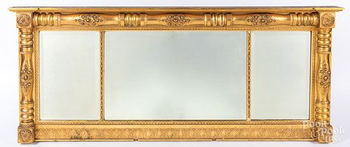 Sheraton giltwood overmantle mirror, ca. 1830