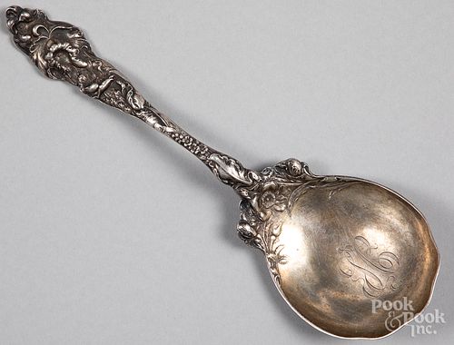 Sterling silver art Nouveau serving spoon