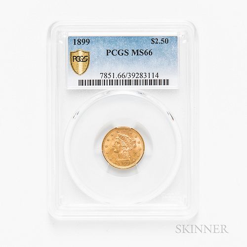 1899 $2.50 Liberty Head Gold Coin, PCGS MS66.