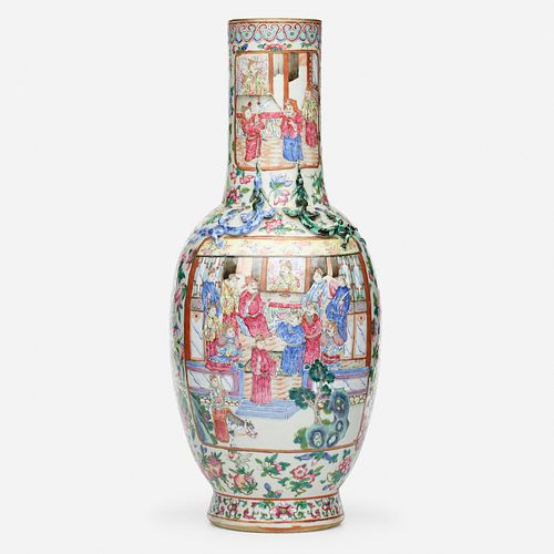Chinese Export, Large Canton Rose vase