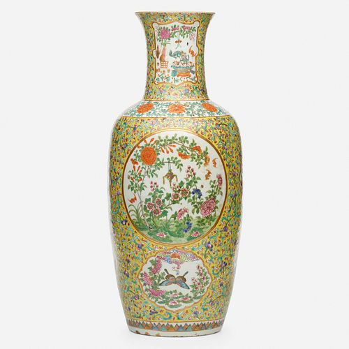 Chinese Export, Large Canton Rose vase