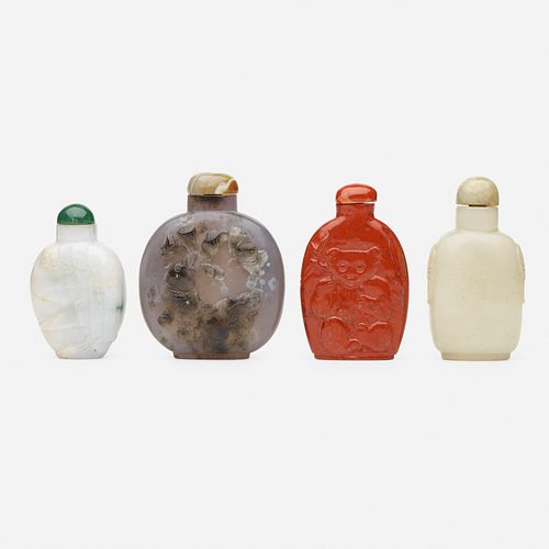 Chinese, jade snuff bottles, collection of four