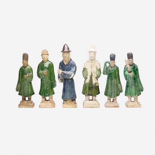 Chinese, attendants, collection of six