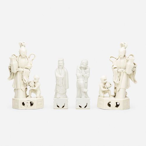 Chinese, Blanc de Chine figures, collection of four