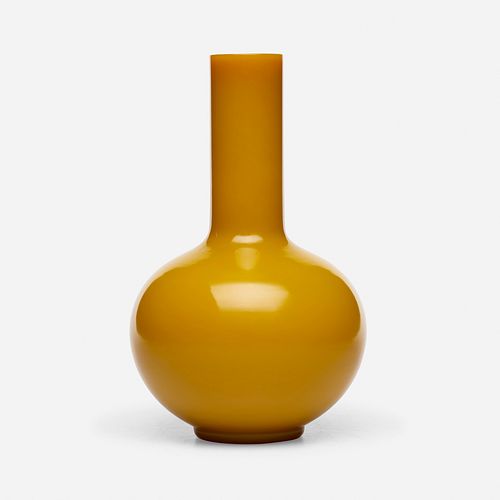 Chinese, yellow Peking glass vase