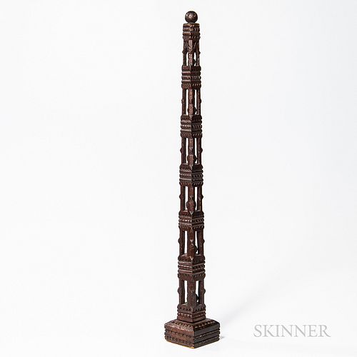 Tall Obelisk-form Whimsey with Six Trapped Balls