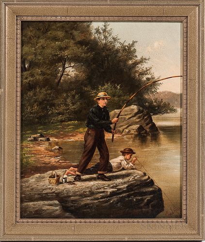 Thomas J. Hill (New York, 19th Century)      Boys Fishing