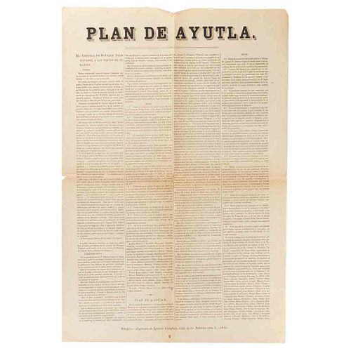 Comonfort, Ignacio. Bando del Plan de Ayutla y el Plan de Acapulco. México: Imprenta de Ignacio Cumplido, 1855.