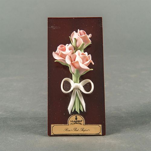 Lladro Flores Sculpted Floral Display, Three Pink Roses