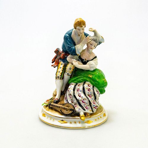 Porcelain Figural Group, Courting Couple, Dresden Style