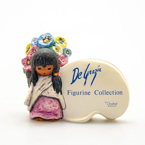 Goebel Ceramic Degrazia Figure Plaque, Flower Girl