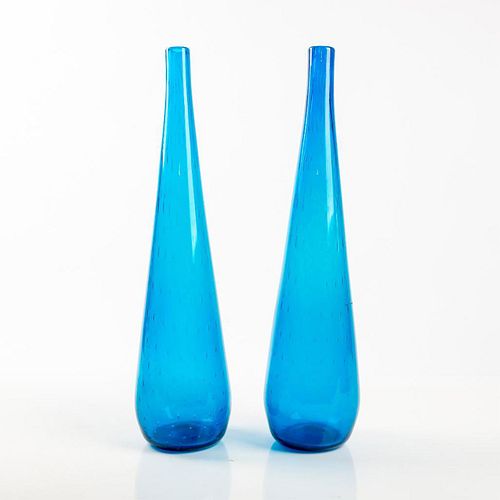 Large Pair Of Vintage Vases In Blue