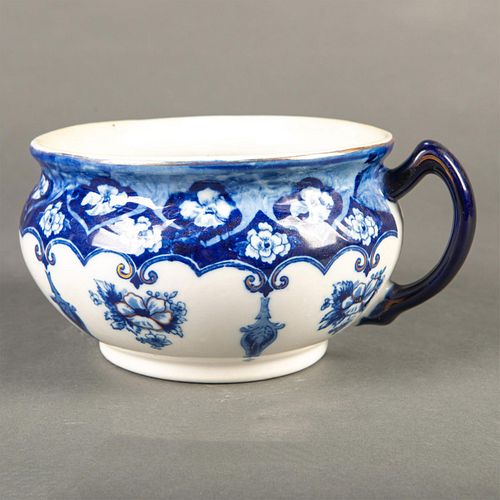 Porcelain Flow Blue Floral Chamber Pot