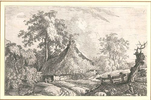 Ignace de Claussin<br><br>Natural Landscape, 1808<br>Etching on paper, 15 x 22 cm<br>Natural Landscape is an original artwork realized by Ignace Josep