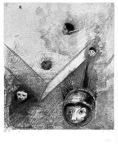 Odilon Redon<br><br>Illustration from the series "Les Fleurs du Mal", 1923<br>Print, 32,5 x 25 cm<br>Monogram of the artist on plate. Edition of 150 c