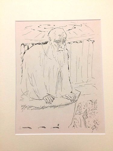 Pierre Bonnard<br><br>The Teacher, 1930<br>Print, 32 x  24 cm<br>Monogram of the artist on plate.<br>This lithograph is from the collection "The Life 