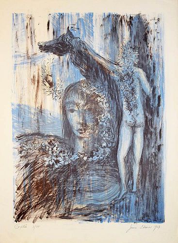 Jeanne Esmein<br><br>Orphée, 1967<br>Serigraph on paper, 64.5 x 48 cm<br>Orphée is an original artwork realized by Jeanne Esmein in 1967. <br><br>Hand