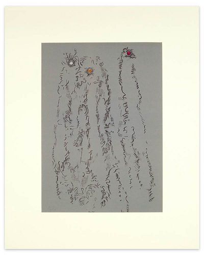 Max Ernst<br><br>Untitled - From "Les Chiens ont soif", 1964<br>Original colored lithograph, 29.5 x 41.5 cm<br>Untitled - From "Les Chiens ont soif" i
