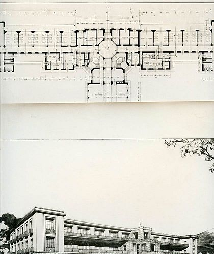 <br><br>Project for Syracuse hospital, 1935 circa<br>30 x 24 cm<br>Lot of 2 photographic reprodutions of project for Siracusa hospital, 1935 circa. Pr