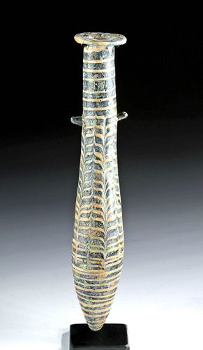 Tall Greek Hellenistic Core-Form Glass Alabastron