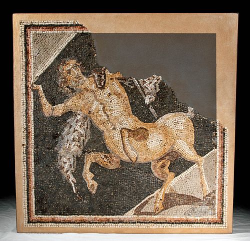 Large / Impressive Roman Stone Mosaic of Centaur