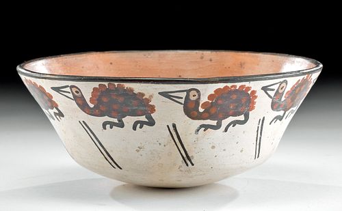 Cute Nazca Polychrome Bowl w/ Turkeys