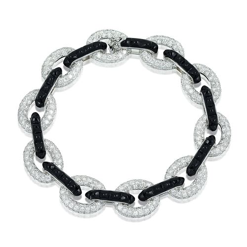 Onyx and Diamond Bracelet