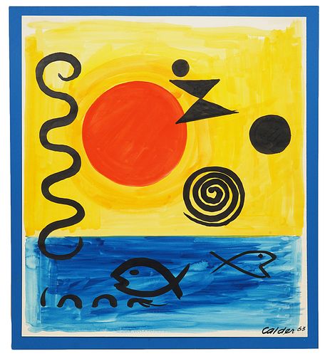 Alexander Calder 'In Mid-Ocean' Gouache on Paper