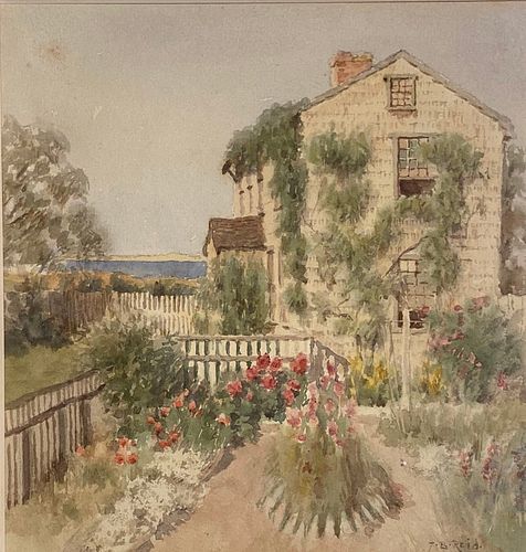 Nantucket Garden Watercolor by Jane Brewster Reid - Courtesy The Cooley Gallery, Connecticut