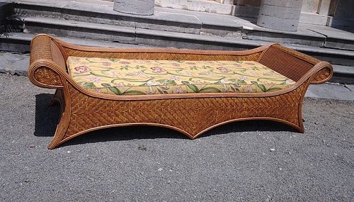 20th Century French Rattan Chaise Lounge - Courtesy Finnegan Gallery, Illinois